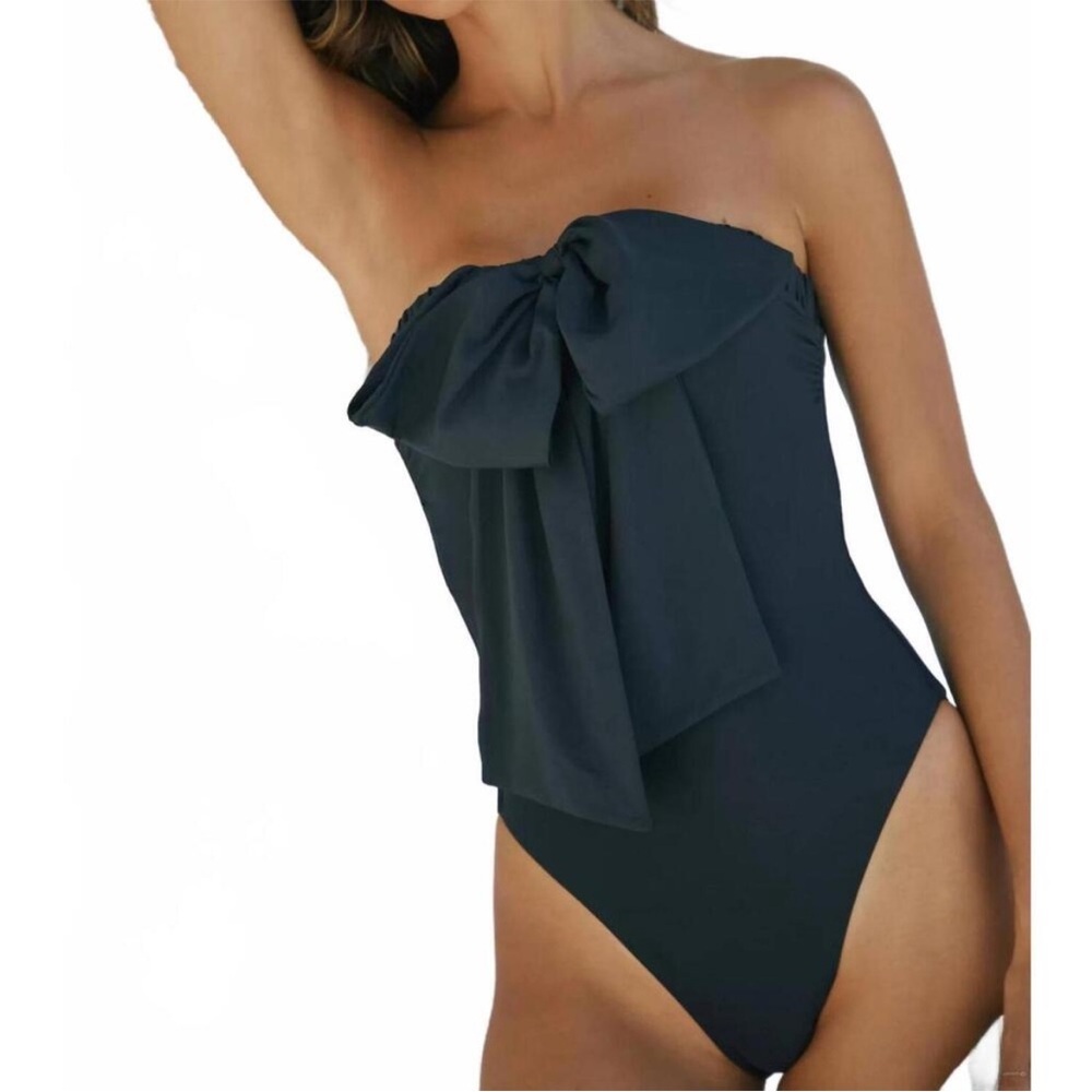 Anthropologie Celandine Suzanna Strapless Bow One Piece Swimsuit- Large